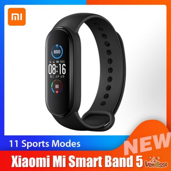 PORTES GRATIS Xiaomi mi band 5 pulseira inteligente - PRETO