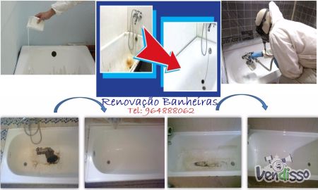 Restauro de banheiras, Renovação Banheiras, Pintura de Banheiras, .