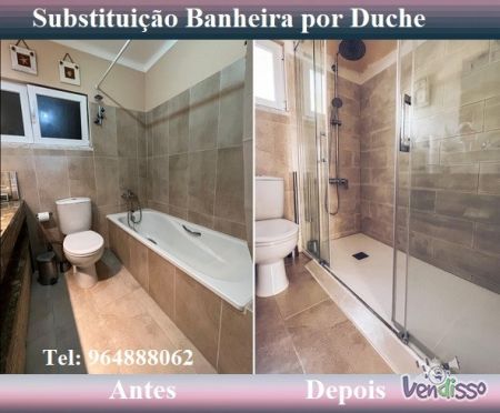 Substituição Banheira por Base de Duche, Mudar banheira por chuveiro,