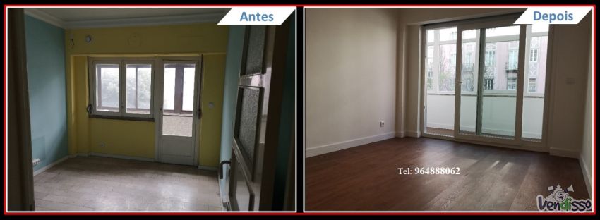 1. Renovação de Apartamentos, Restauro de Apartamento, Reabilitação de apartamentos, Remodelação de Apartamentos, Remodelação Casa de banho, Remodelaçã de Cozinha, Pintura Apartamentos, Reparação telhado, 964 1