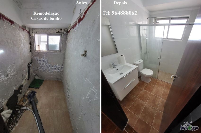 7. Remodelação Casas de banho, Renovação Casas de banho, Restauro Casa de banho, Reabilitação Casa de banho, Reformar Casa de banho, Substituição Banheira por Base de Duche, Remodelação Apartamentos,  964 12