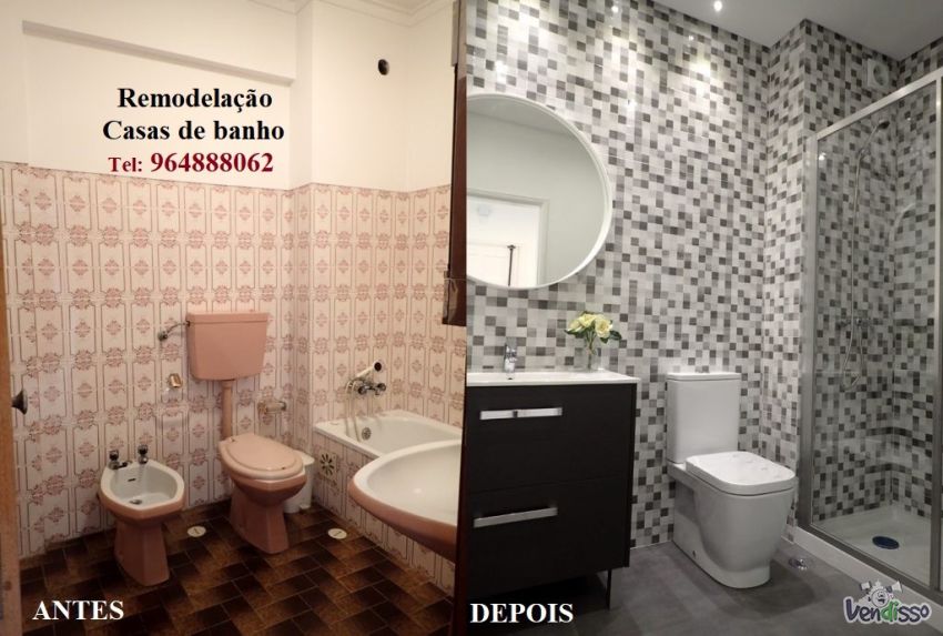 7. Remodelação Casas de banho, Renovação Casas de banho, Restauro Casa de banho, Reabilitação Casa de banho, Reformar Casa de banho, Substituição Banheira por Base de Duche, Remodelação Apartamentos,  964 2