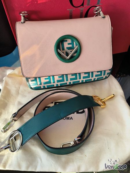 Double leather logo Fendi 