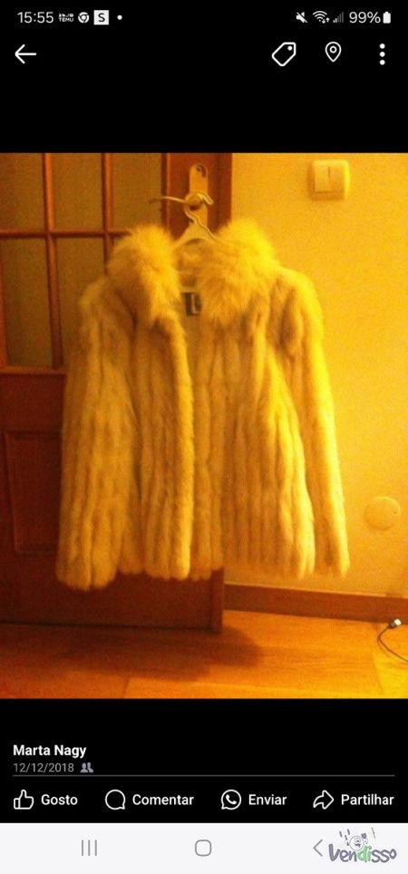 Casaco de pelo raposa branca