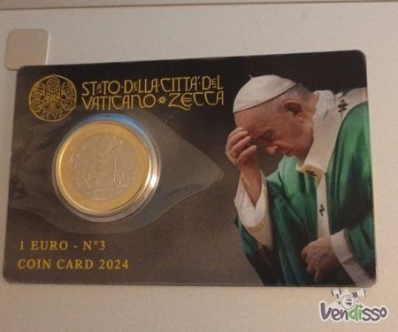 Moeda 1 Euro Vaticano 2024 - Cartão