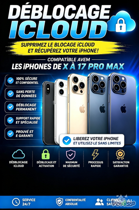 Desbloqueio do iCloud muito rápido.
